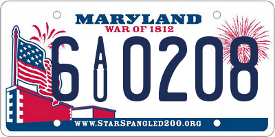 MD license plate 6AU0208
