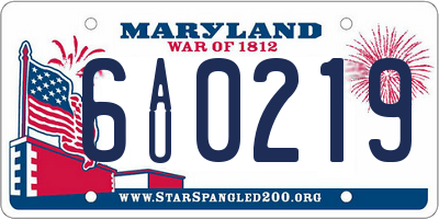 MD license plate 6AU0219