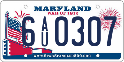 MD license plate 6AU0307