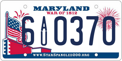 MD license plate 6AU0370