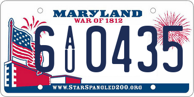 MD license plate 6AU0435