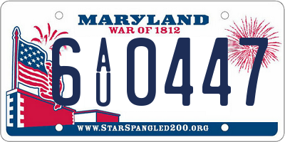 MD license plate 6AU0447