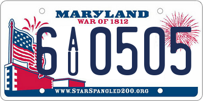 MD license plate 6AU0505