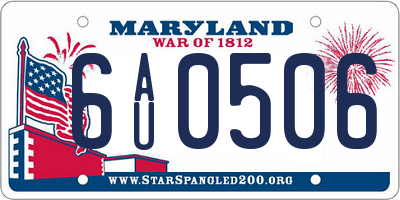 MD license plate 6AU0506