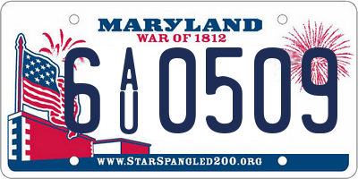 MD license plate 6AU0509
