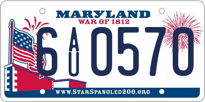 MD license plate 6AU0570