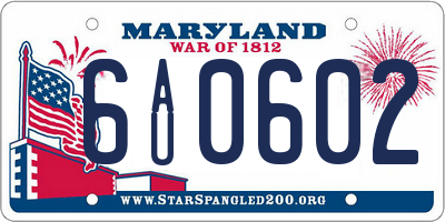 MD license plate 6AU0602