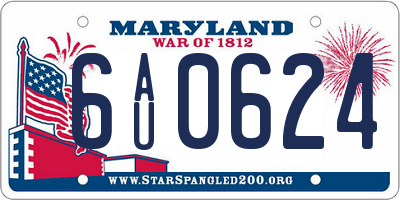 MD license plate 6AU0624