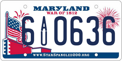 MD license plate 6AU0636