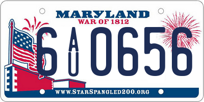 MD license plate 6AU0656