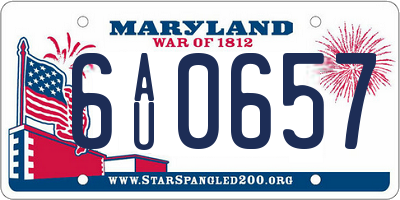 MD license plate 6AU0657