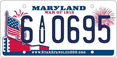 MD license plate 6AU0695