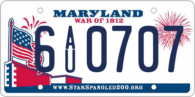 MD license plate 6AU0707