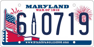 MD license plate 6AU0719