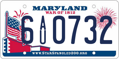 MD license plate 6AU0732