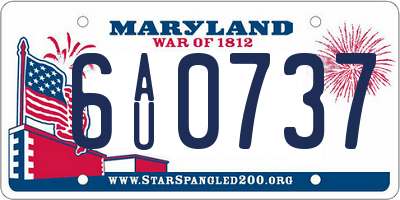 MD license plate 6AU0737