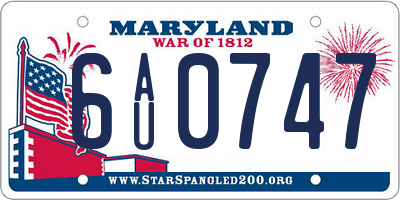 MD license plate 6AU0747