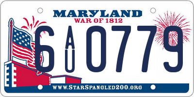 MD license plate 6AU0779
