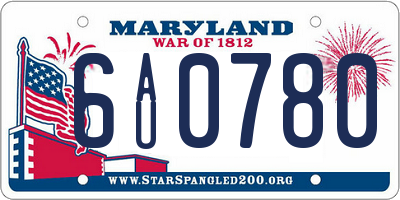 MD license plate 6AU0780