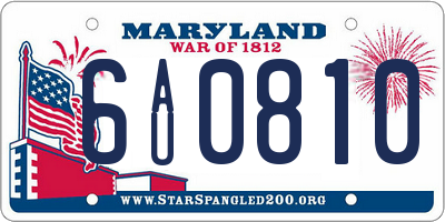 MD license plate 6AU0810
