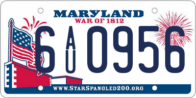 MD license plate 6AU0956
