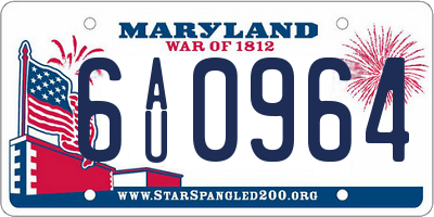 MD license plate 6AU0964
