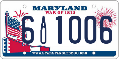 MD license plate 6AU1006
