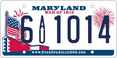 MD license plate 6AU1014