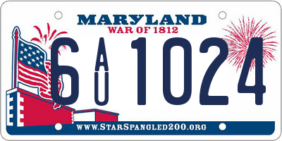 MD license plate 6AU1024