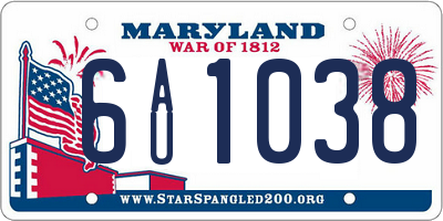 MD license plate 6AU1038