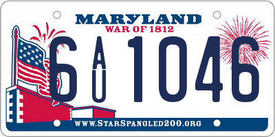 MD license plate 6AU1046