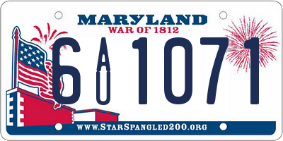 MD license plate 6AU1071