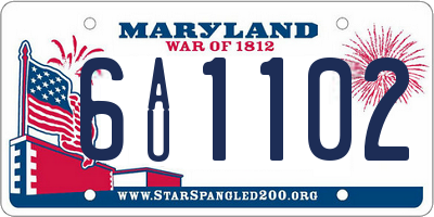 MD license plate 6AU1102