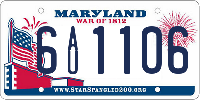 MD license plate 6AU1106