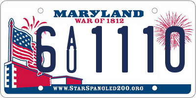 MD license plate 6AU1110
