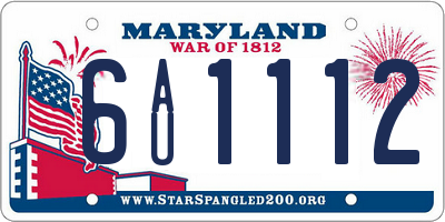 MD license plate 6AU1112