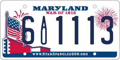 MD license plate 6AU1113