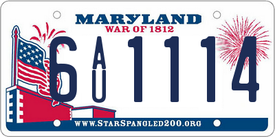 MD license plate 6AU1114