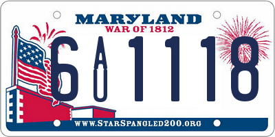 MD license plate 6AU1118