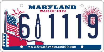 MD license plate 6AU1119