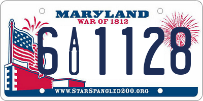 MD license plate 6AU1128