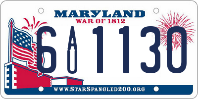 MD license plate 6AU1130