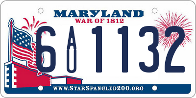 MD license plate 6AU1132
