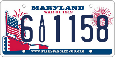 MD license plate 6AU1158