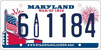 MD license plate 6AU1184