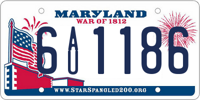 MD license plate 6AU1186