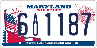 MD license plate 6AU1187