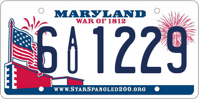 MD license plate 6AU1229