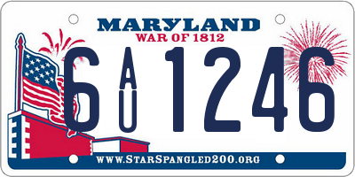 MD license plate 6AU1246