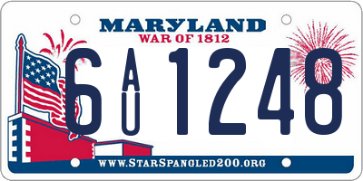 MD license plate 6AU1248